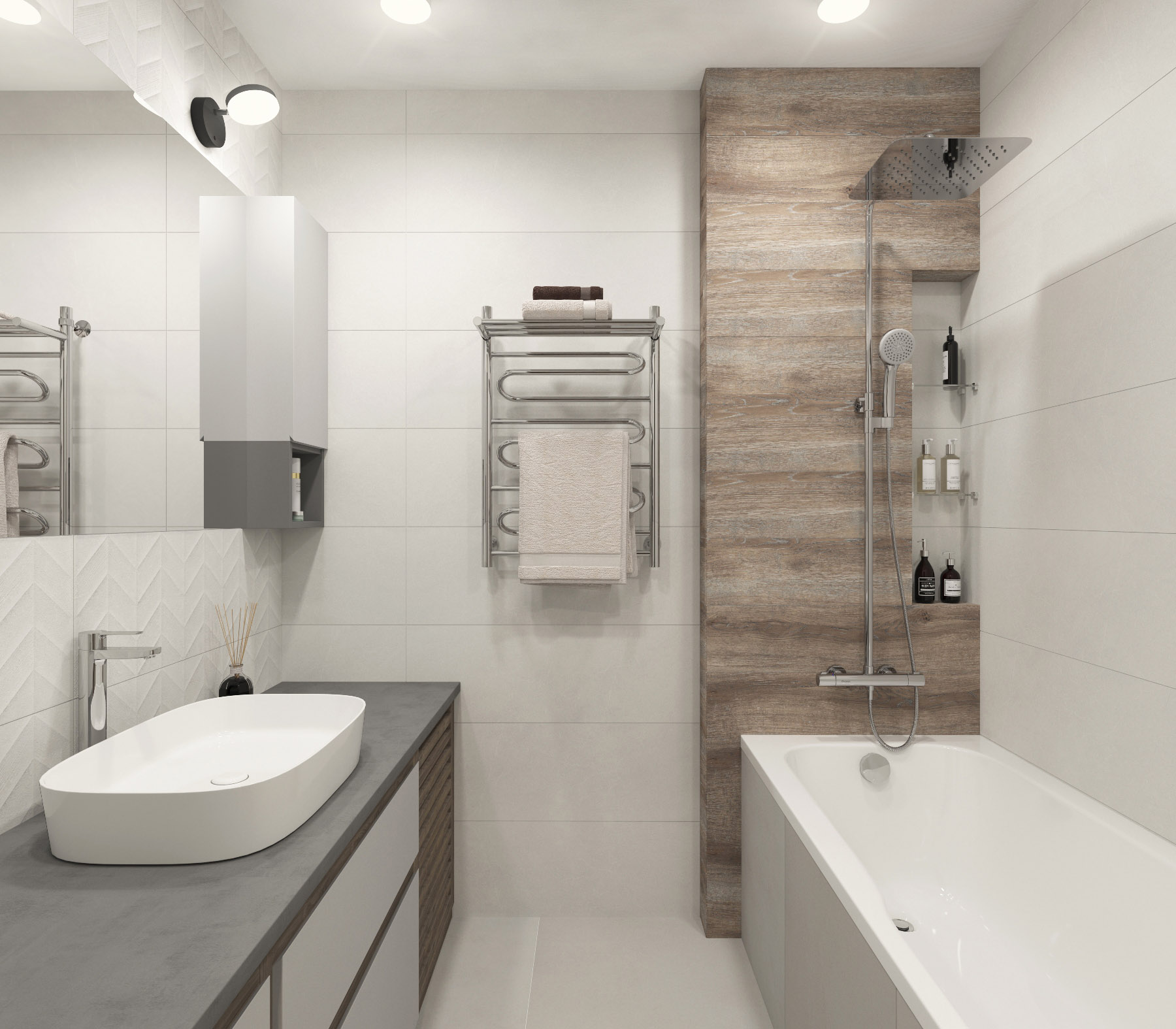 Дизайн интерьера ванной комнаты в Жлобине