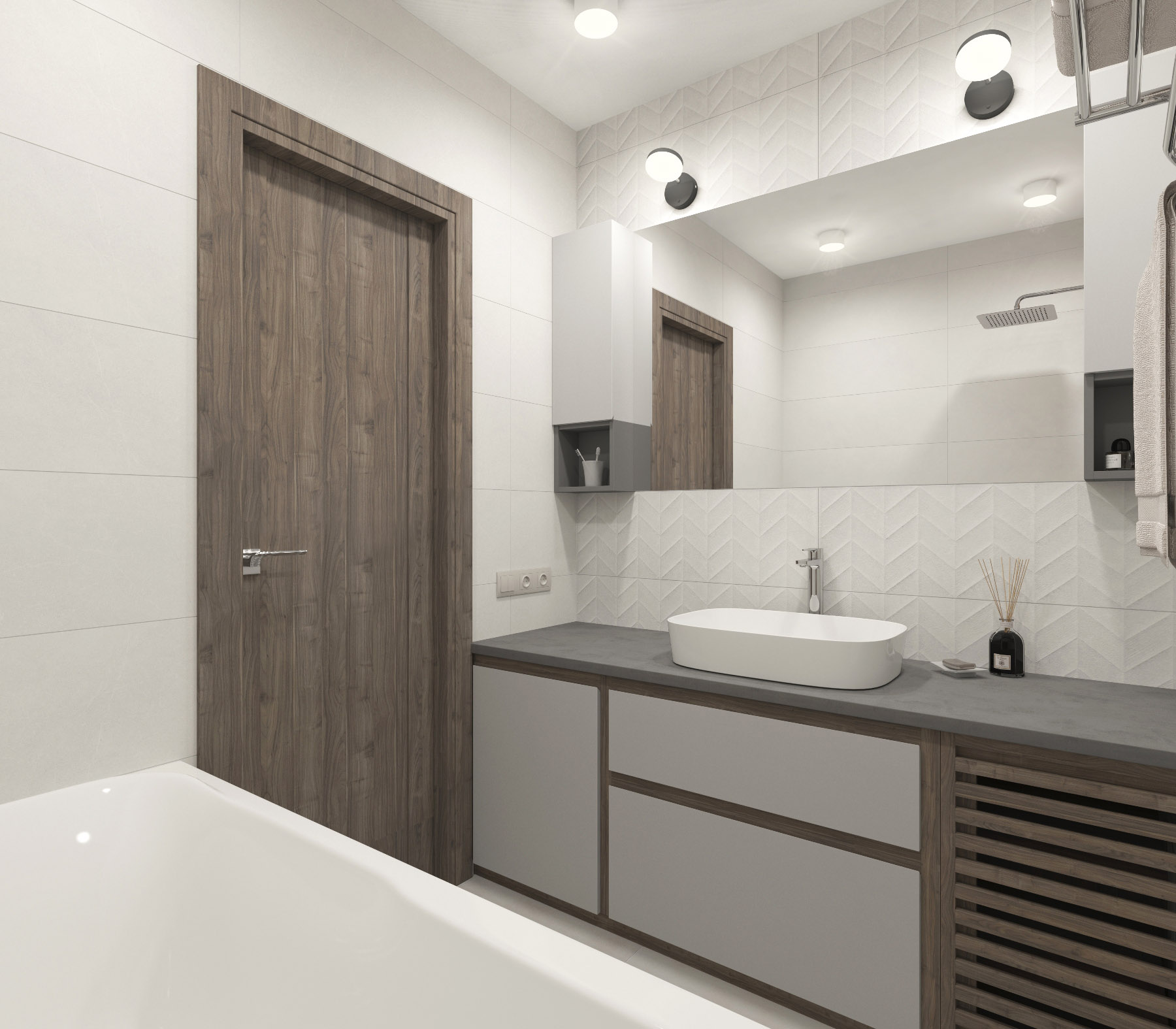 Дизайн интерьера ванной комнаты в Жлобине